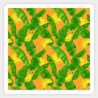 Bananas and leaves watercolor design Sticker